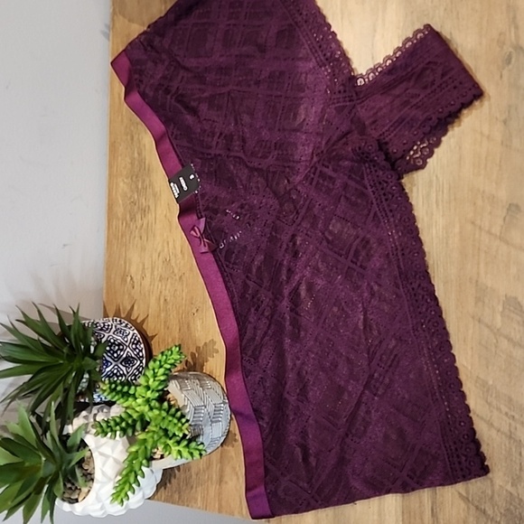 Torrid - Plaid Lace Cheeky Panty in Darkest Plum Purple​​ - Picture 2 of 11